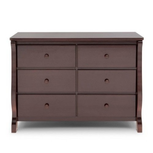 Delta Children Universal 6 Drawer Dresser with Interlocking Drawer, Color: Dark Chocolate
