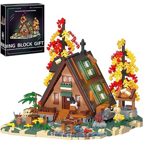 Flowers Wood Frame Cabin Building Blocks Set, Cherry Blossom Bonsai Treehouse Architecture Micro Mini Block Kits Gift for Adults and Kids(2151 Pieces)