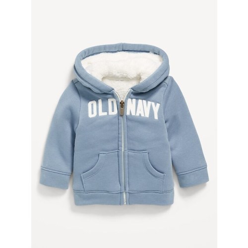 Logo-Graphic Sherpa-Lined Zip Hoodie for Baby
