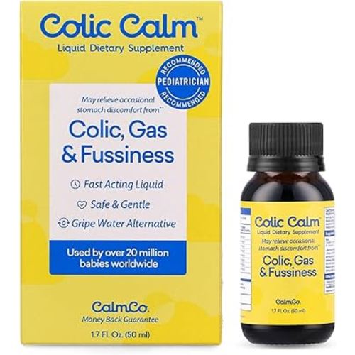 Colic Calm Alternative Gripe Water for Babies - Infant Gas Drops for Newborns, Colic and Upset Stomach Relief, Safe & Gentle, Gluten Free, Baby Essentials for Digestive Health, 1.7 fl oz (Pack of 1)