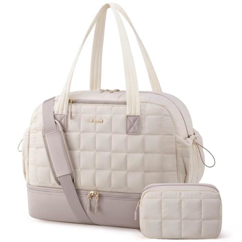 LOVEVOOK Large Travel Duffle Bag,Weekender Bags For Women with Shoe Compartment,Puffer Carry On Bags For Airplanes,Hospital Bag for Labor and Delivery,Overnight Bag With Toiletry Bag,Gym Tote Bag