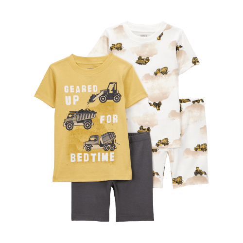 Baby Construction Print Snug Fit Cotton 4-Piece Pajamas - Carter's | Carter's
