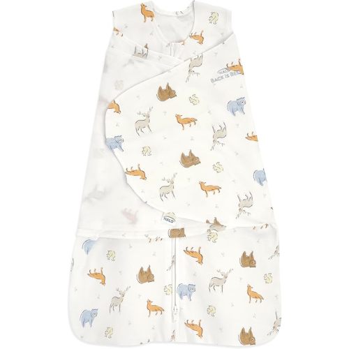HALO 100% Cotton Sleepsack Swaddle, 3-Way Adjustable Wearable Blanket, TOG 1.5, Forest Friends, Newborn, 0-3 Months