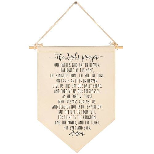 Our Father Who Art In Heaven Hallowed Be Thy Name - The Lord's Prayer Banner - Bible Verse Wall Sign - Scripture Decor Art- Bible Quote - Christian Decor