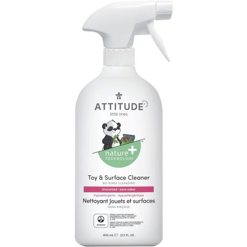 ATTITUDE Toy and Surface Cleaner, EWG Verified Multi-Surface Products, Vegan, Naturally Derived Multipurpose Cleaning Spray, Unscented, 27.1 Fl Oz