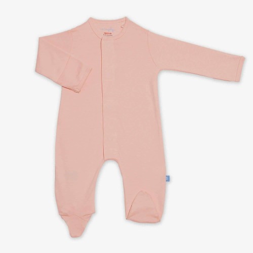 coral pink organic cotton magnetic parent favorite footie – Magnetic Me