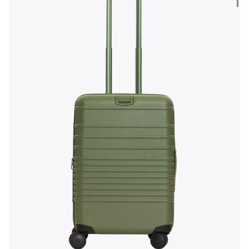 BÉIS 'The Carry-On Roller' in Olive - Olive Green Carry-On Luggage & Suitcases
