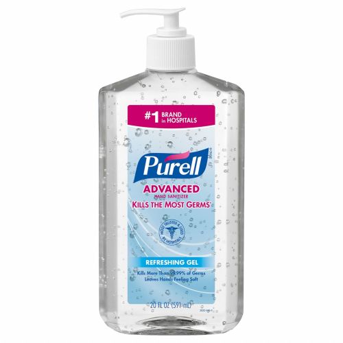 PURELL Hand Sanitizer: Gel, Pump Bottle, 20 oz, Citrus, Ethyl Alcohol, 1 Pumps Included