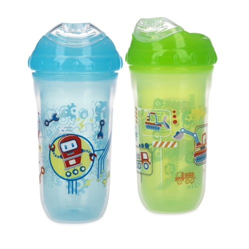 Nuby Insulated Cool Sipper Soft Spout Sippy Cup - 2 pack, Boy