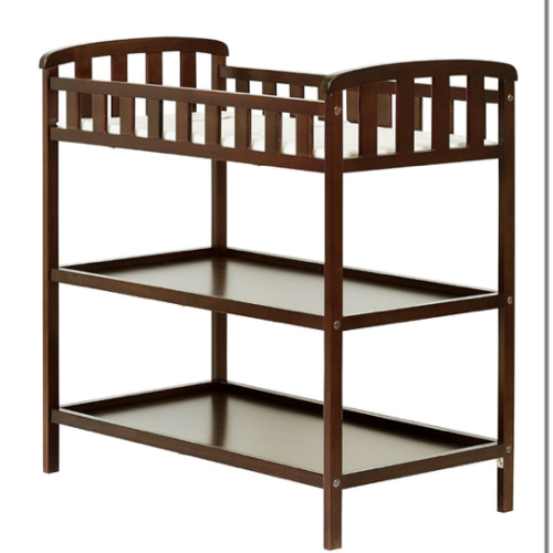 Dream On Me Emily Changing Table In Espresso, Comes With 1" Changing Pad, Features Two Shelves, Portable Changing Station, Made Of Sustainable New Zealand Pinewood
