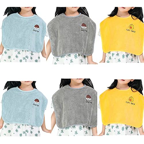 RAXIFU Baby Bibs for Girls or Boys 12-18 Months 6Packed, Towel Bibs for Toddler 1-3 Years,Waterproof and Absorbent