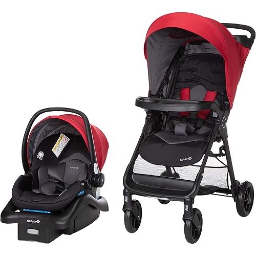 Safety 1st Smooth Ride Travel System Stroller and Car Seat OnBoard™ FLX - Efficient Infant Car Seat Stroller and Infant Car Seat and Stroller Combo, Black Cherry