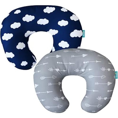 Biloban Nursing Pillow Cover 2 Pack for Breastfeeding Pillow, Ultra Soft and Cozy Nursing Slipcovers, Snug Fits for Boppy, Perfect Choice for Mom