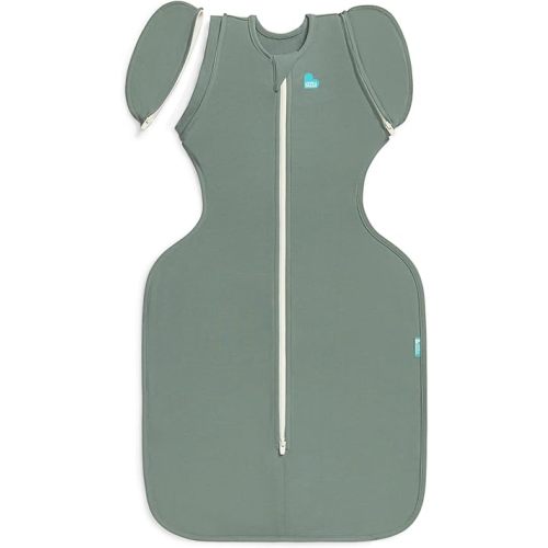 Love to Dream Swaddle Up Transition Swaddle, Patented Zip-Off Wings, Gently Help Baby Transition from Being Swaddled to Arms Free When Showing Signs of Rolling, 1.0 TOG, 13-19 lbs, Deep Olive