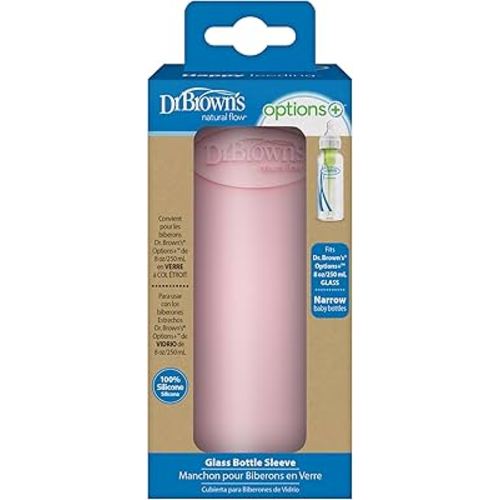 Amazon.com: Dr. Brown's Natural Flow Options+ Glass Baby Bottle Sleeves,100% Silicone,8 oz,Narrow,Mint