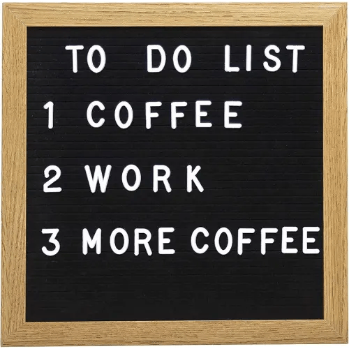 Pearhead Natural Wood And Black Felt Classic Letter Board Set, Includes 294 White Letters, Modern Reusable Message Board, Gender Neutral Photo Prop, Nursery And Home Decor, 10" x 10"