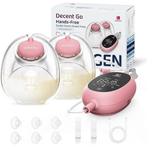 Breast Pump Hands Free D6, Ultra-Lightweight Wearable Breast Pump with Soft Double-Seal Flange - 25mm, Quiet & Leak-Proof Portable Electric Pump, 3 Modes & 9 Levels, Upgraded Low Noise Motor