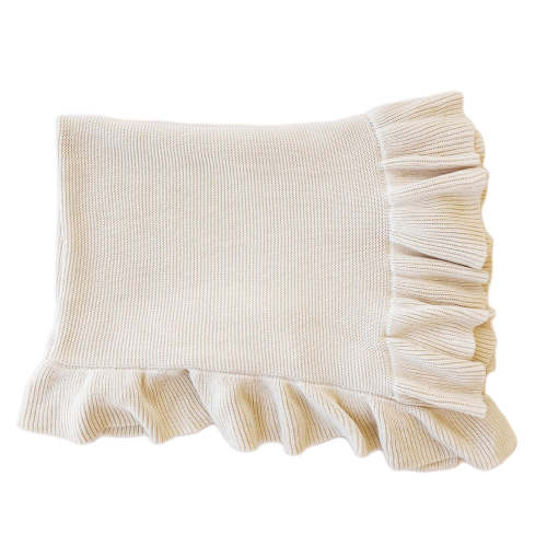 Knit Blanket With Ruffle