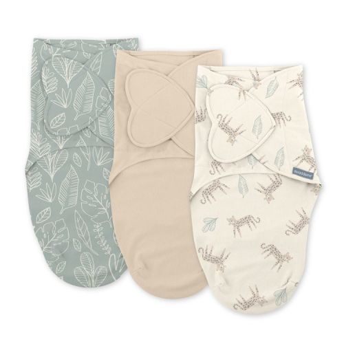 SwaddleMe by Ingenuity Monogram Collection Swaddle Wrap, for Ages 0-3 Months - Born Free - 3pk