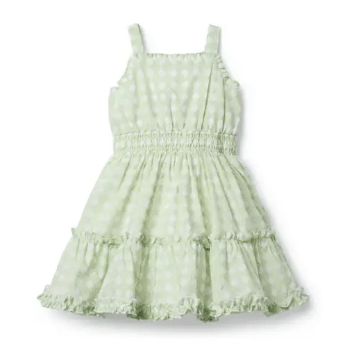 Girl Green Fields Check Checked Ruffle Dress by Janie and Jack