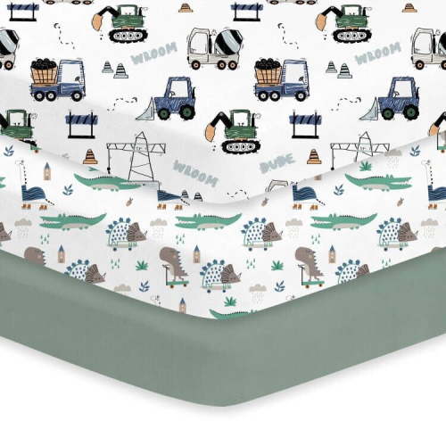 Bimocosy, Crib Sheets, 3 Pack, Fitted Microfiber for Standard Crib