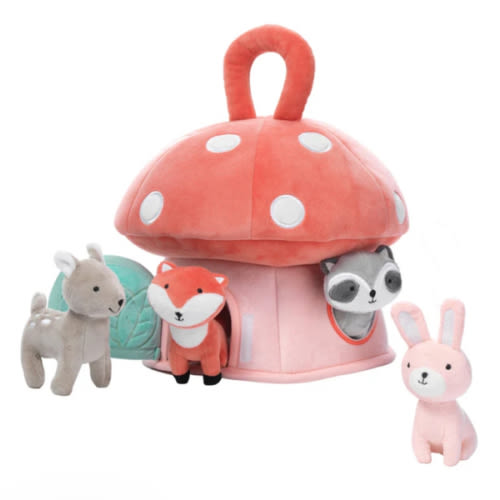 Interactive Plush Mushroom House with Stuffed Animal Toys – Lambs & Ivy