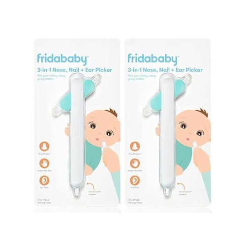 Frida Baby 3-in-1 Nose, Nail + Ear Picker [2 Count] by Frida Baby The Makers of NoseFrida The SnotSucker, Safely Clean Baby's Boogers, Ear Wax & More - 3-in-1 Picker (2pk)