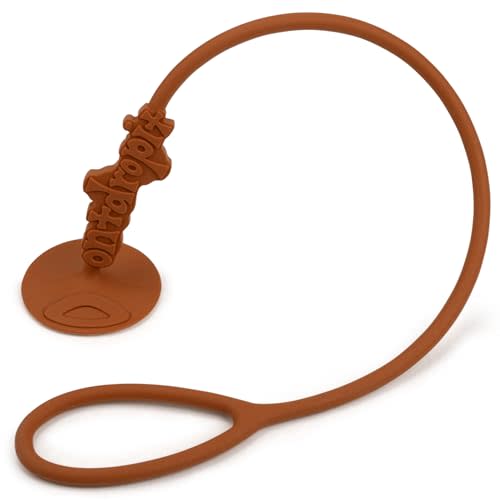 Don't Drop It ® Silicone Suction Cup Strap to Keep Cups, Bottles, Toys, and More from Hitting The Floor (Rust)