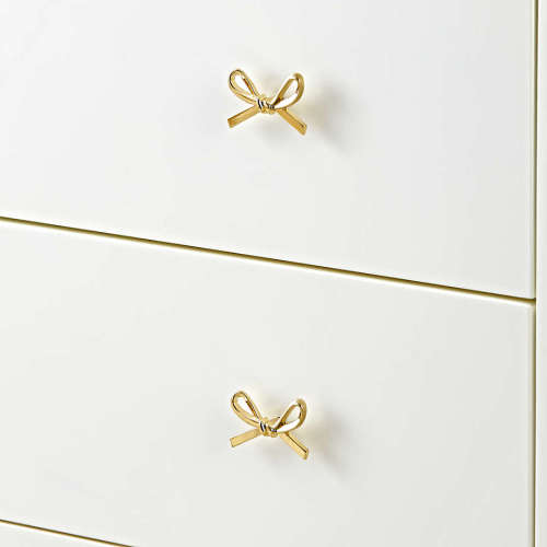 Gold Bow Knobs, Set of 6