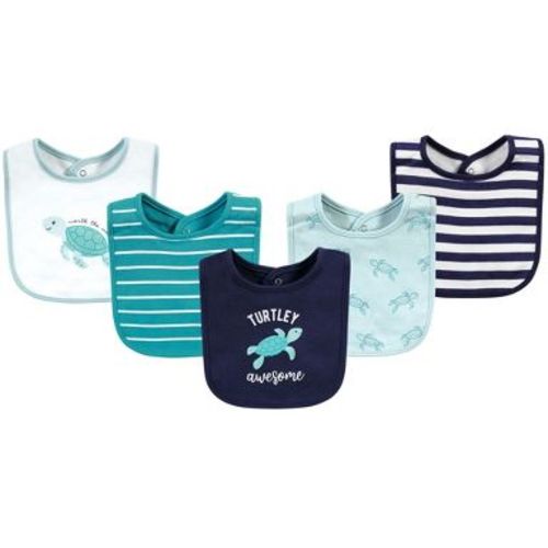 Hudson Baby Infant Boys Cotton Bibs, Sea Turtle, One Size