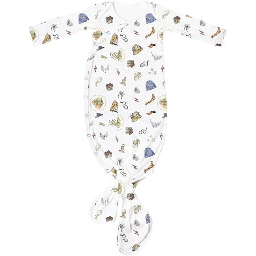 Copper Pearl Baby Gown - Knotted Newborn Sleepers for Baby Boy and Girl, Soft Stretchy Long Sleeve Infant Gowns with Bottom Tie and Hand Mittens, Perfect Hospital Coming Home Outfit (Wizarding World)