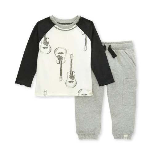 Organic Baby Boy Raglan Top & Sweatpant Set - Acoustic Guitar