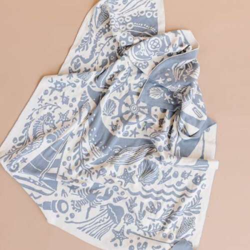 Cotton Blanket and Teether Baby Gift Set, Nautical - The Blueberry Hill | Maisonette
