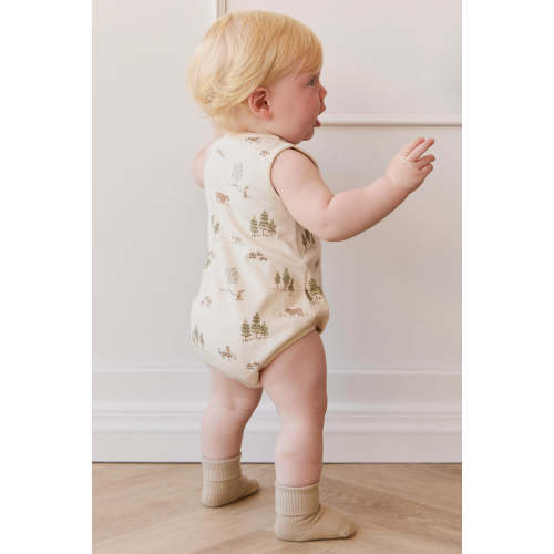 Organic Cotton Archie Playsuit - Pine Forest Friends – Jamie Kay USA