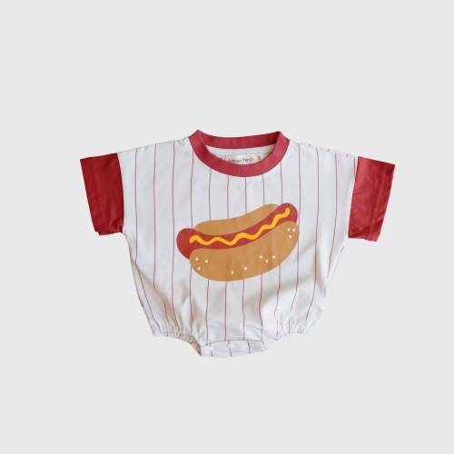 Short Sleeve Romper | Hot Dog