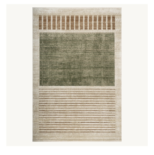 Anette Block Striped Rug | Beige – Rugs USA