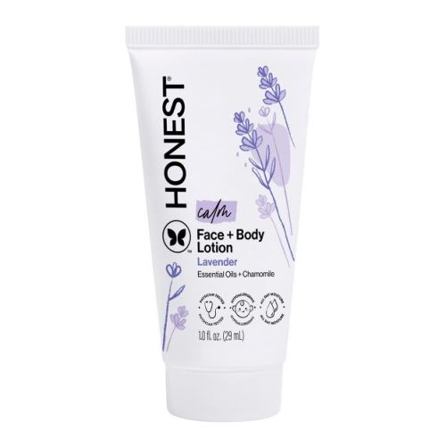 The Honest Company Calm Face + Body Lotion - Travel Size - Lavender- 1 fl oz: Moisturizing, Dye-Free, Paraben-Free, Phthalate-Free