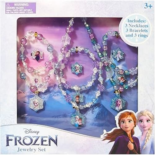 LUV HER Girls Jewelry Set - Dress Up Toy Jewelry Box Set with Bead Necklaces, Bracelets, and Rings - Frozen Play Accessories - Ages 3+