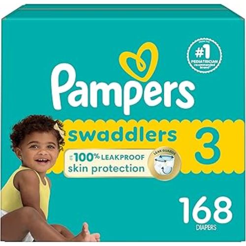 Pampers Baby Diapers - Swaddlers - Size 3, 168 Count, Ultra Absorbent Disposable Infant Diaper