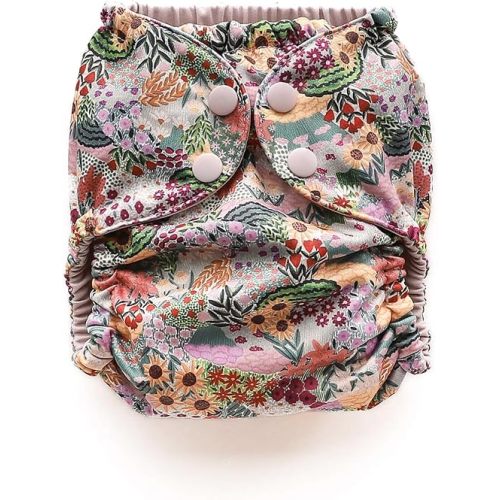 Esembly Cloth Diaper Cover, Botanic Garden, Size 1 (7-17lbs)