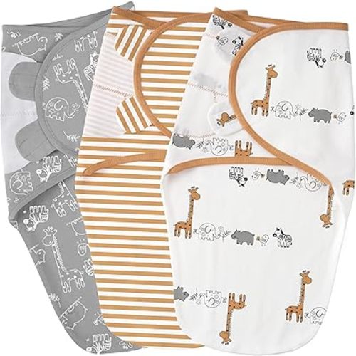Baby Swaddles for Newborns - 100% Cotton Baby Swaddles 0-3 Months, 3 Pack Newborn Swaddle Sack for Baby Girl & Boy, Breathable Soft Preemie Swaddles