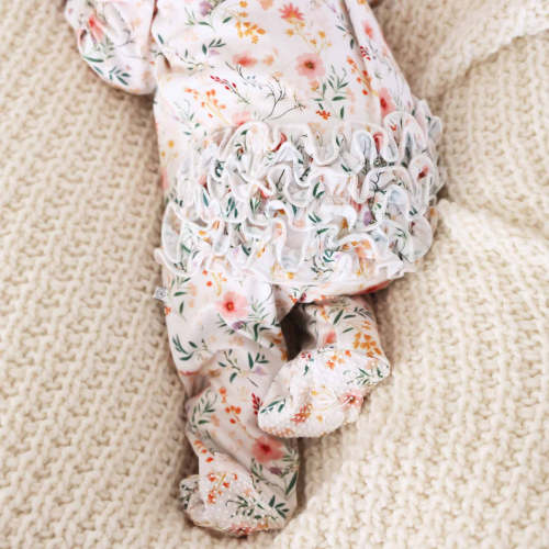 Winnie's Wildflowers Ruffle Zipper Footie