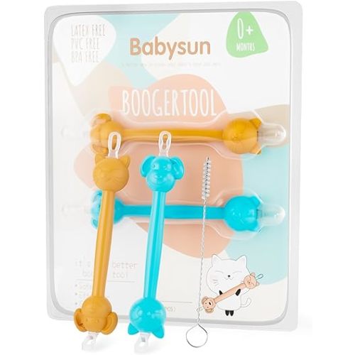 3 in 1 Baby Booger Remover and Baby Ear Cleaner Tool Baby Nose Cleaner with Soft Silicone End Dual Ear Wax and Snot Remover Safe Nasal Picker for Newborns Infants & Toddlers, BPA Free
