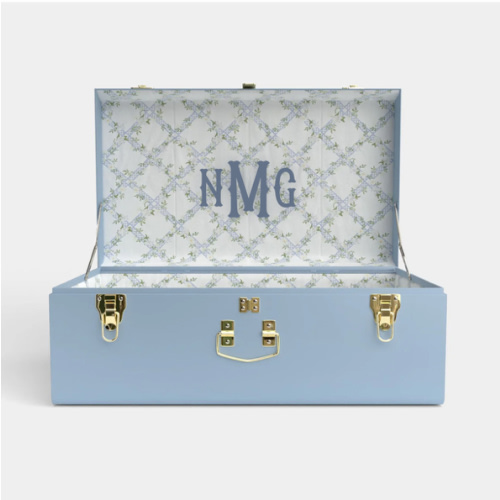 Grand Trunk - Light Blue - Timeless Trellis / Embroidery