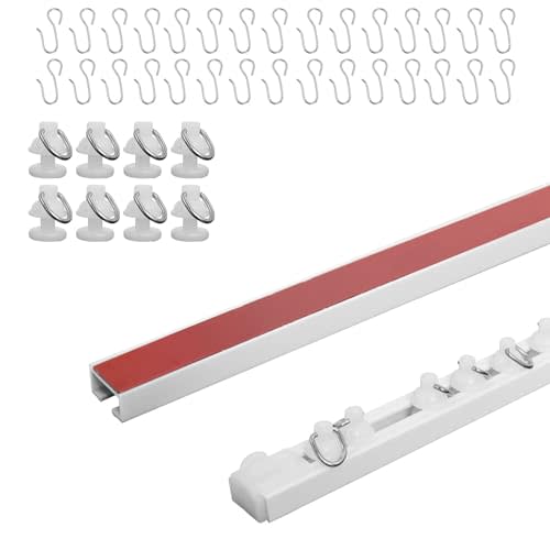 64Inch Adhesive Curtain Track, Self-Adhesive Ceiling Mount Wall Mount Track