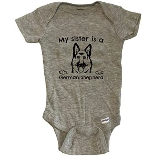 My Sister is A German Shepherd Cute Dog Breed One Piece Baby Bodysuit (100% Cotton)