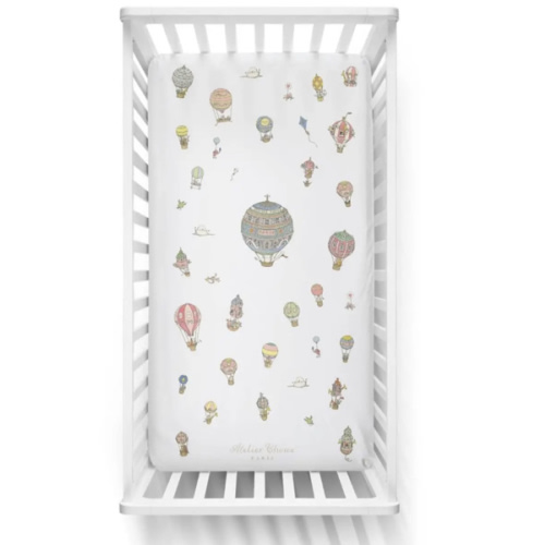 Satin Fitted Sheet – Hot Air Balloons - Atelier Choux