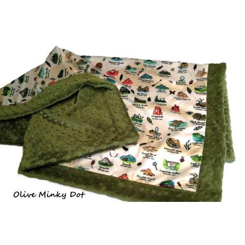 National Parks Blanket Regional Landscapes Personalized Minky Blanket Baby Toddler Child Adult Blanket Gender Neutral