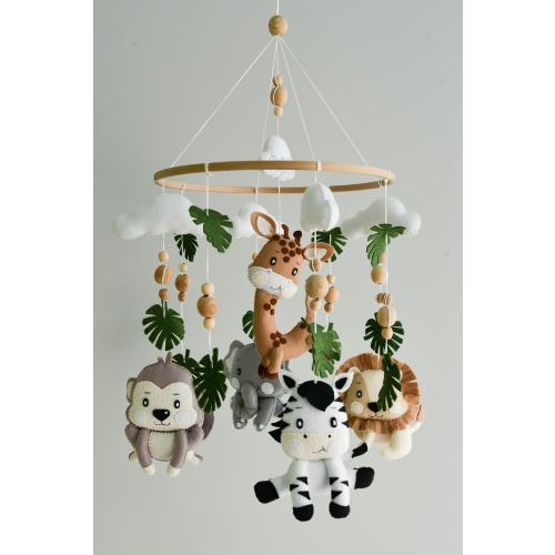 Baby mobile safari - Giraffe crib mobile - Jungle nursery mobile - Zebra Lion Elephant baby mobile