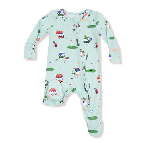 2-Way Zip Footie, Golf Pros Green